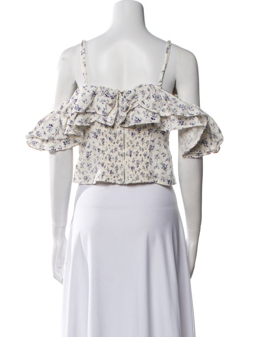 Reformation Linen Floral Print Crop Top