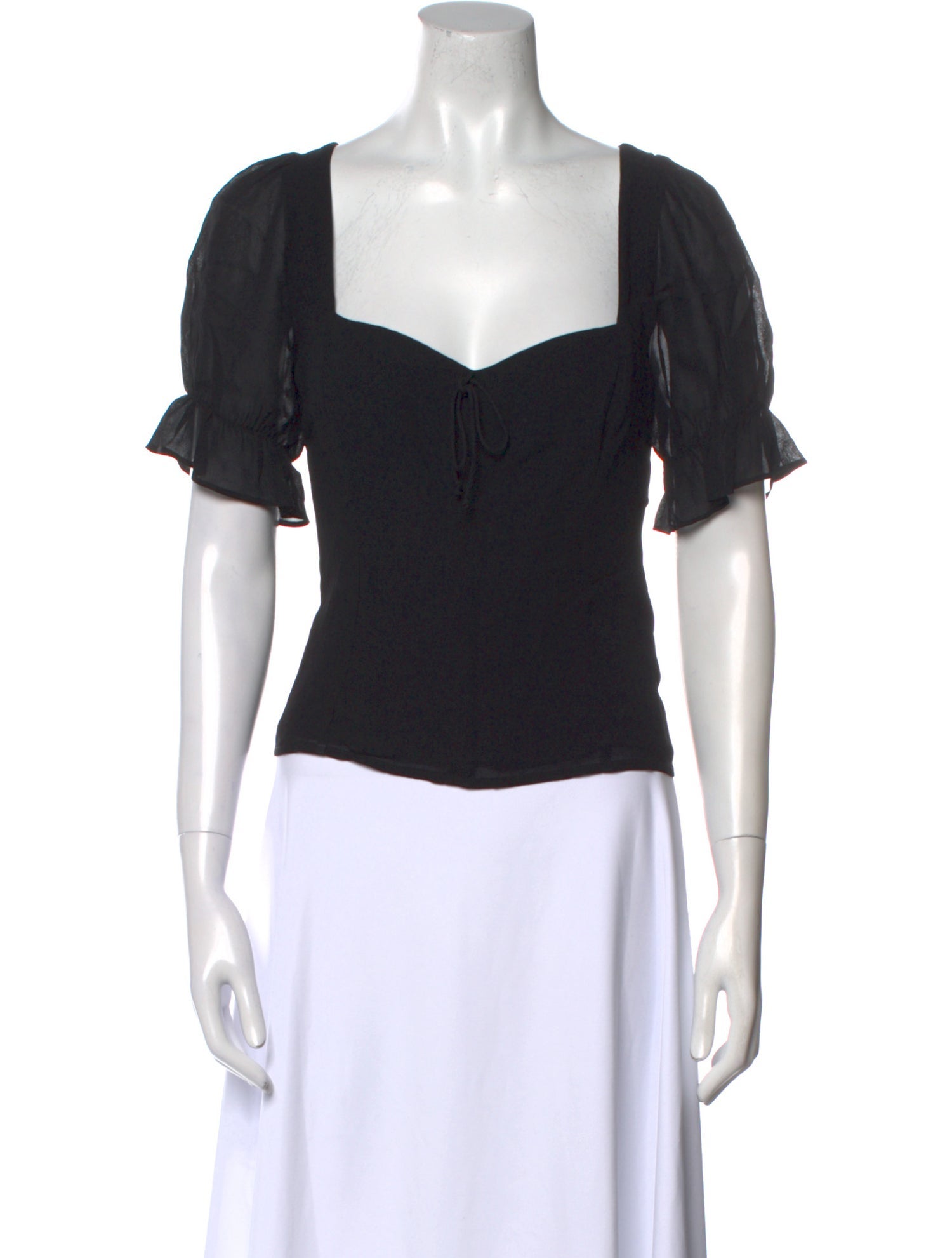 Reformation Square Neckline Short Sleeve Crop Top