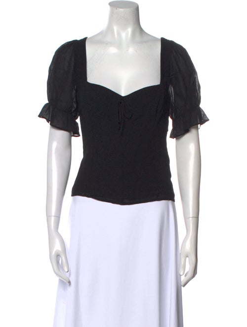 Reformation Square Neckline Short Sleeve Crop Top