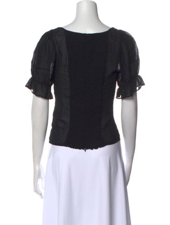 Reformation Square Neckline Short Sleeve Crop Top