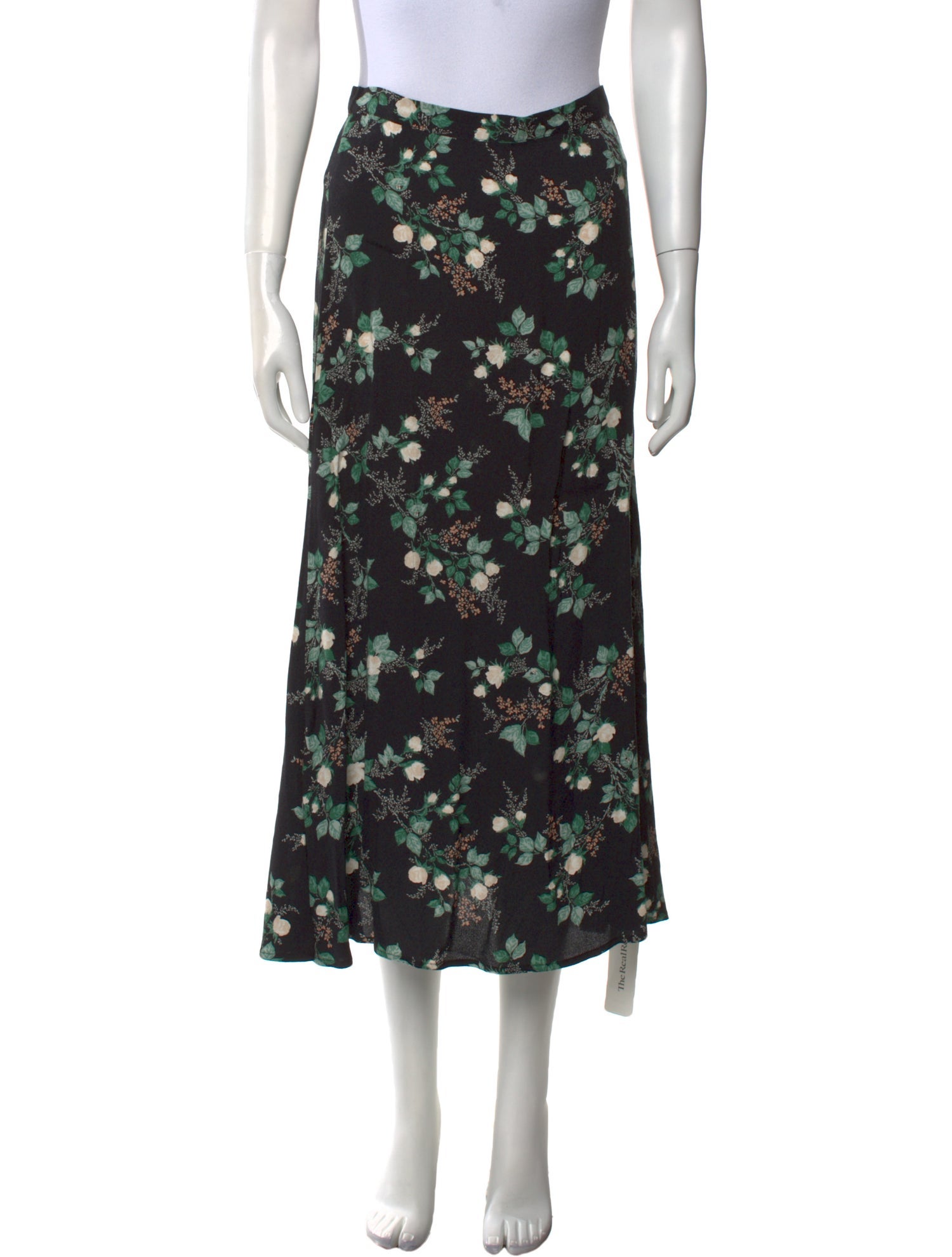 Reformation Floral Print Midi Length Skirt