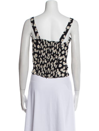 Reformation Floral Print Square Neckline Crop Top
