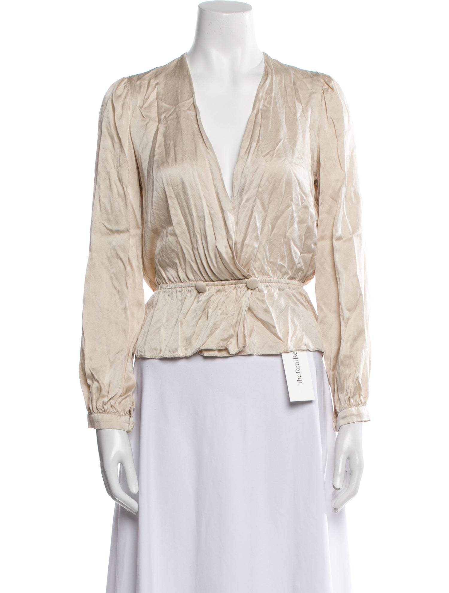 Reformation Silk V-Neck Top