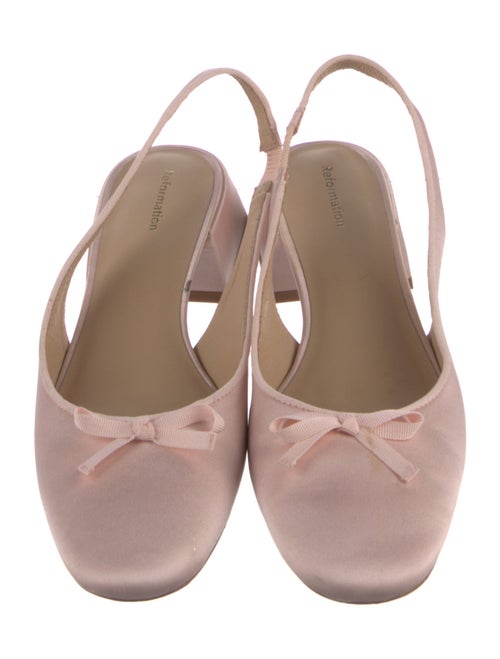Reformation Satin Slingback Pumps