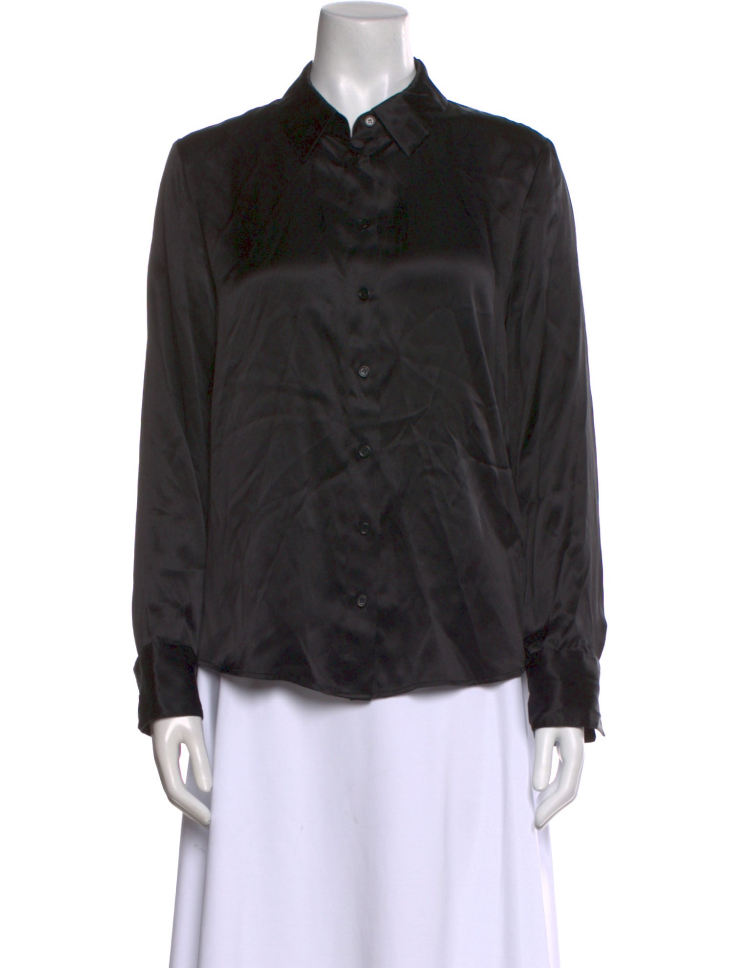Reformation Silk Long Sleeve Button-Up Top