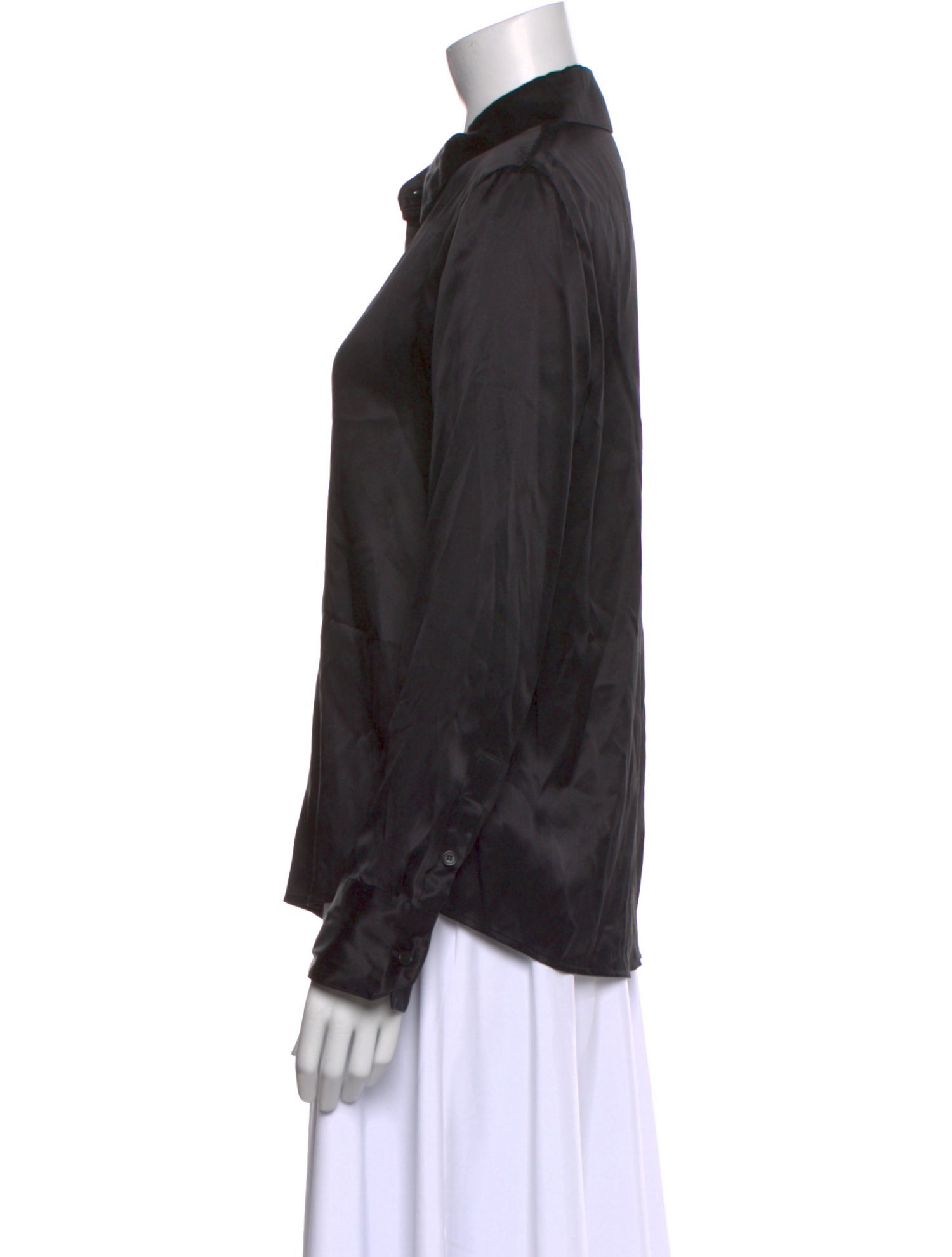 Reformation Silk Long Sleeve Button-Up Top