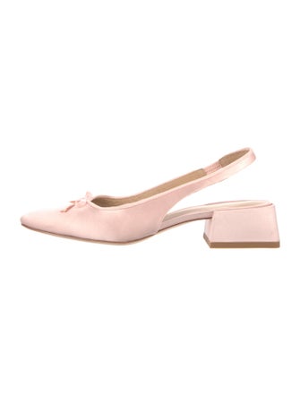 Reformation Leather Bow Accents Slingback Pumps