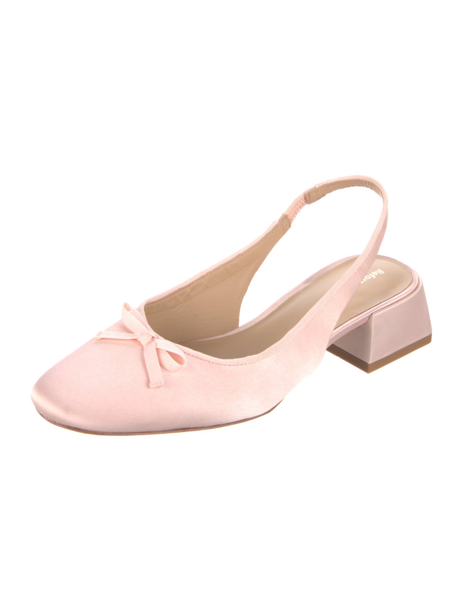 Reformation Leather Bow Accents Slingback Pumps