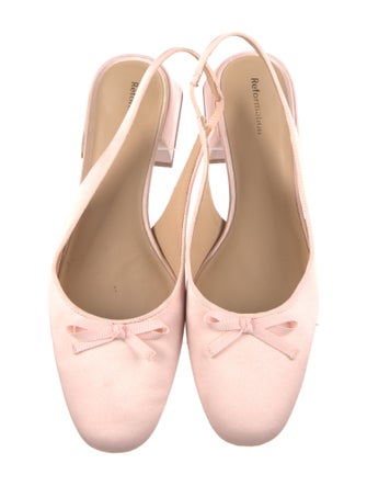 Reformation Leather Bow Accents Slingback Pumps