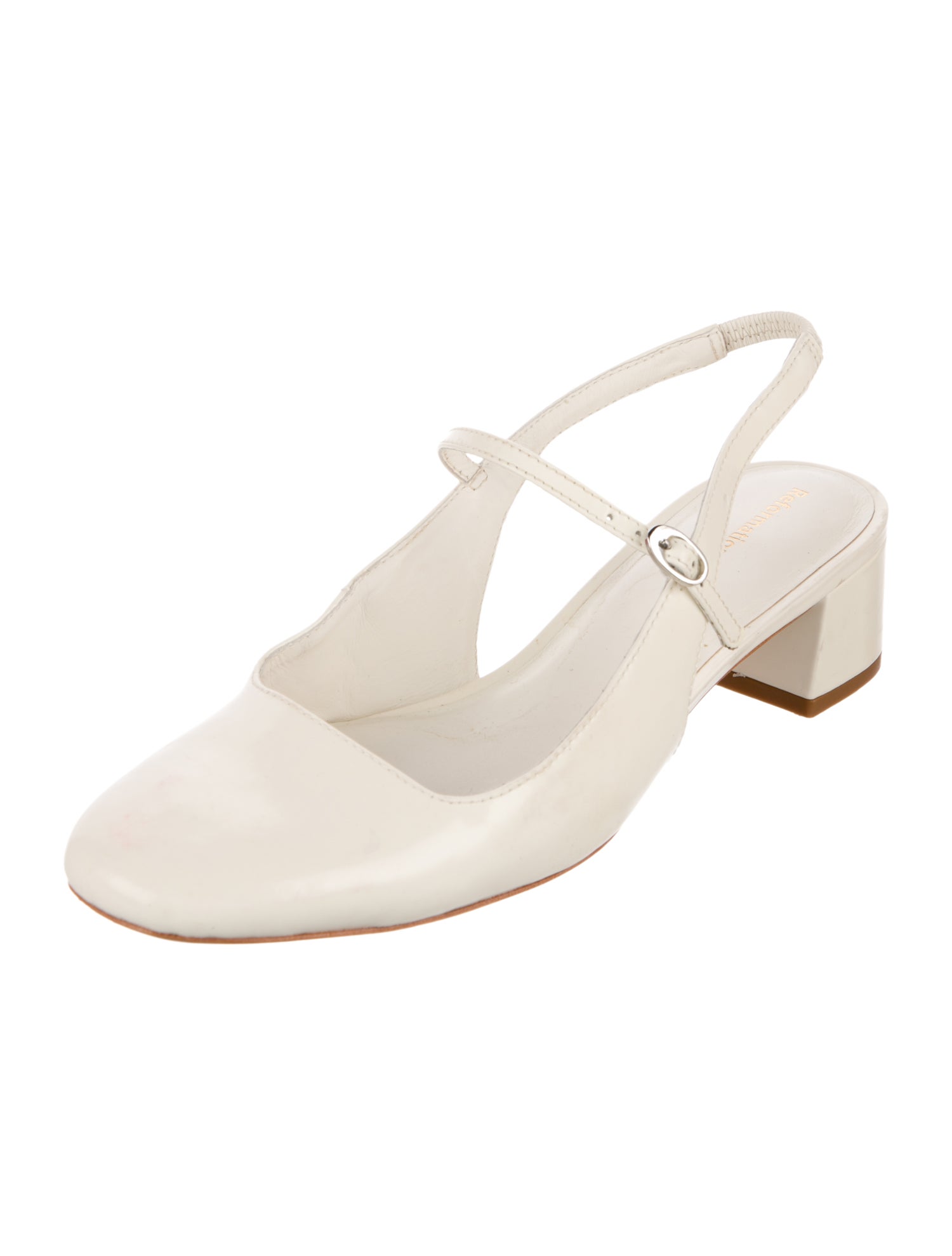 Reformation Patent Leather Slingback Pumps