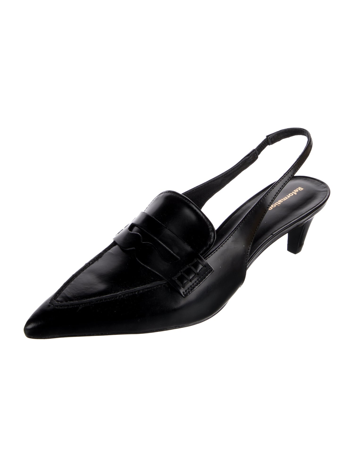 Reformation Leather Slingback Pumps