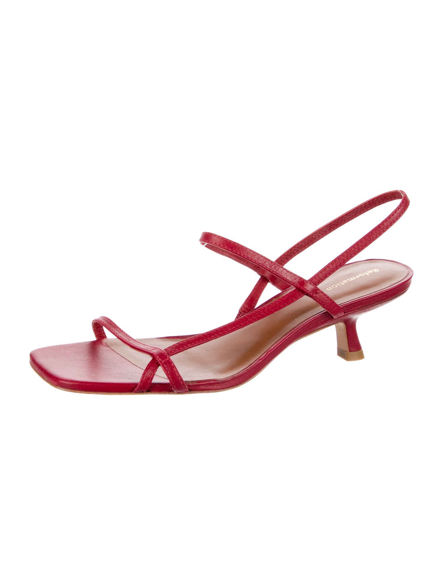 Reformation Leather Animal Print Slingback Sandals