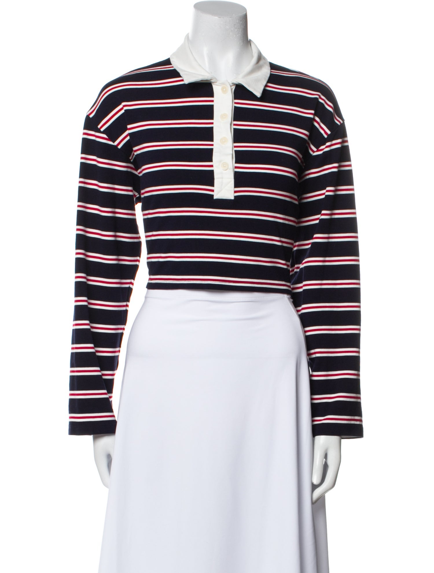 Reformation Striped Long Sleeve Crop Top