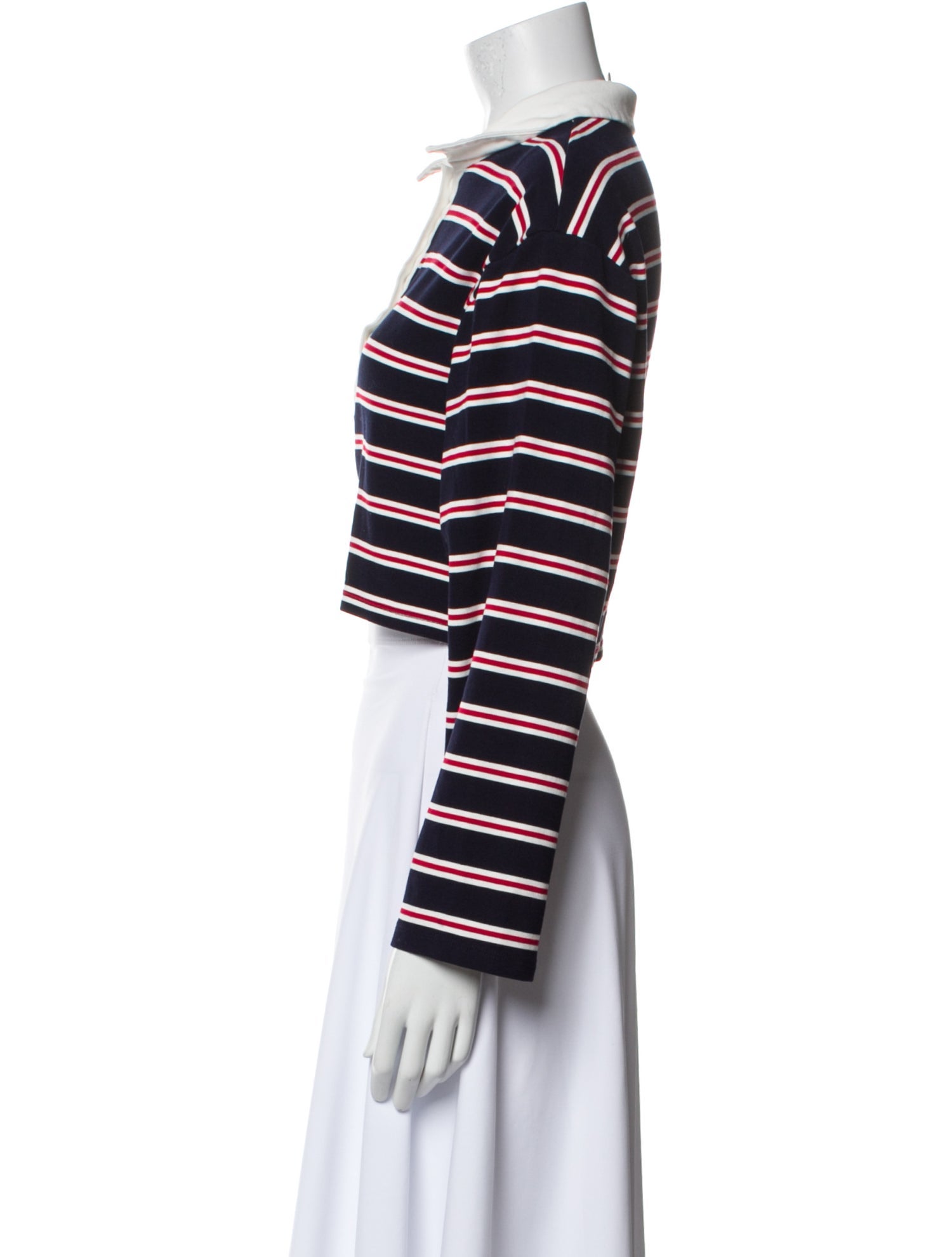 Reformation Striped Long Sleeve Crop Top