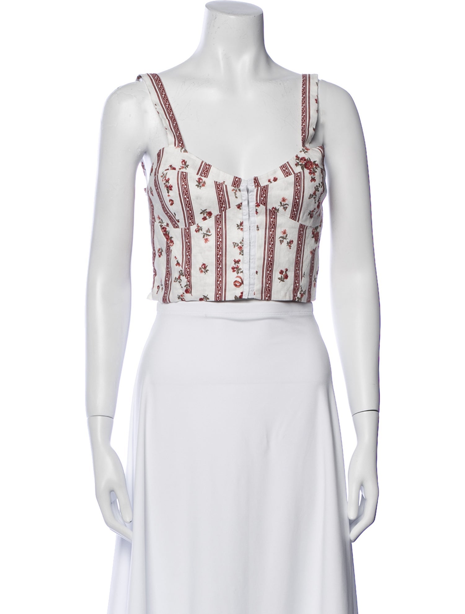 Reformation Linen Printed Crop Top