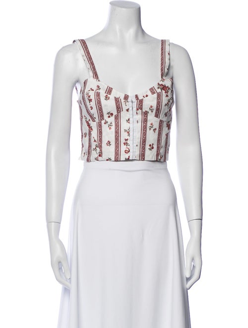 Reformation Linen Printed Crop Top