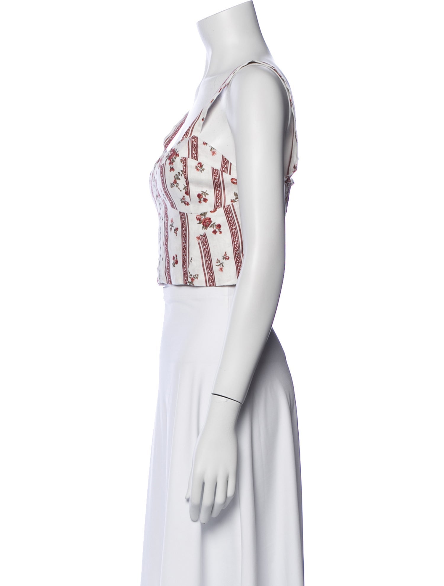 Reformation Linen Printed Crop Top