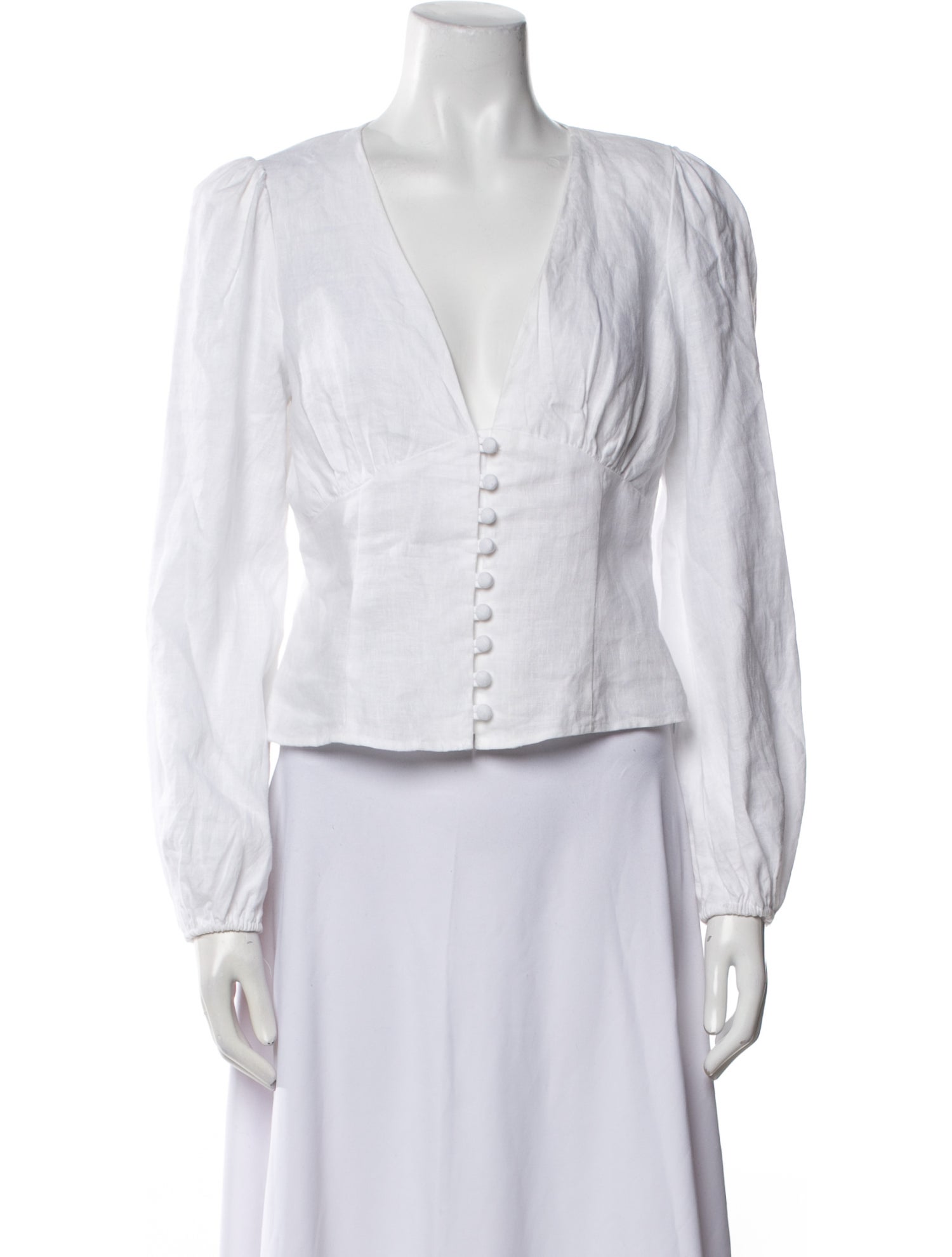 Reformation Linen V-Neck Crop Top