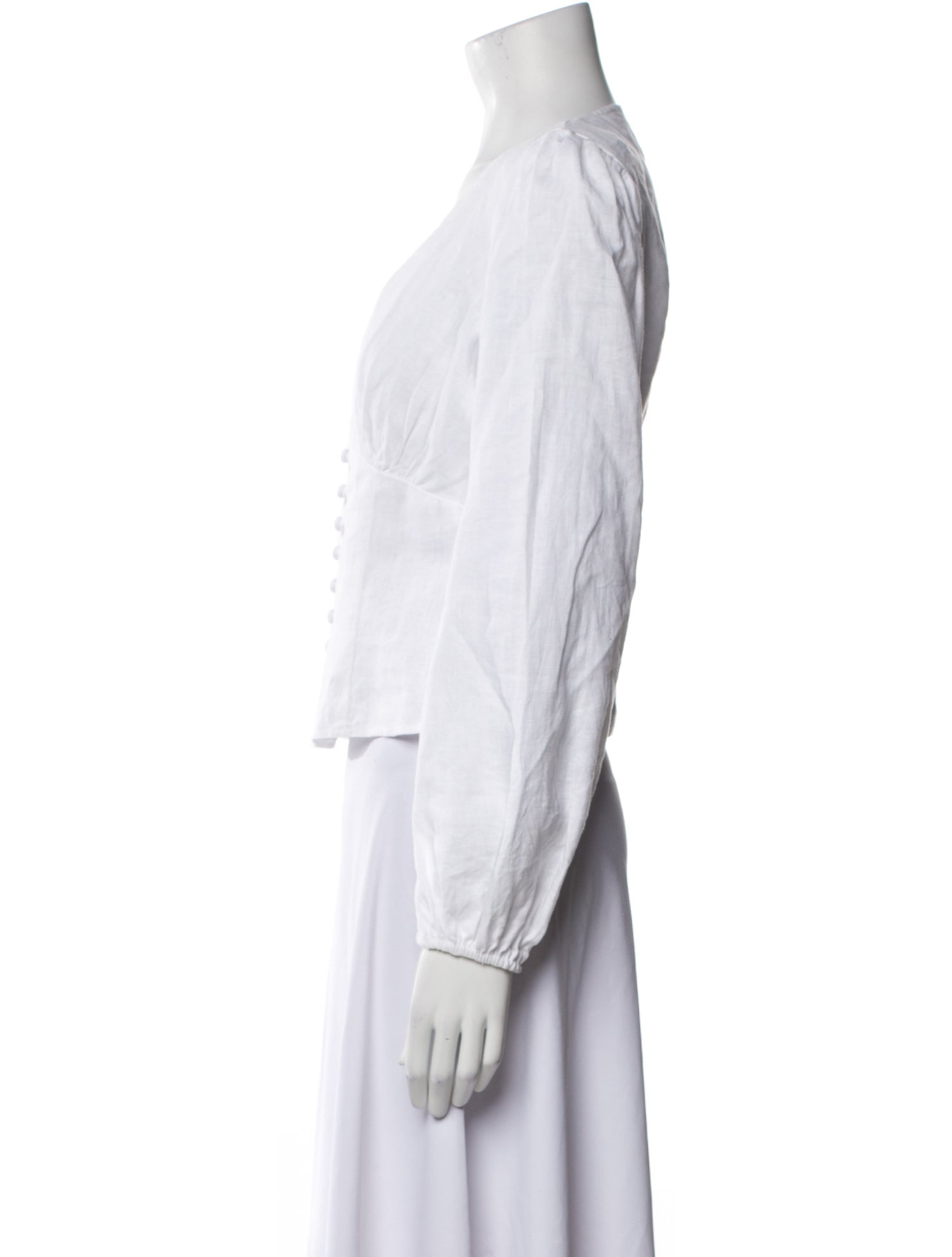 Reformation Linen V-Neck Crop Top