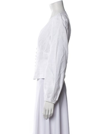 Reformation Linen V-Neck Crop Top