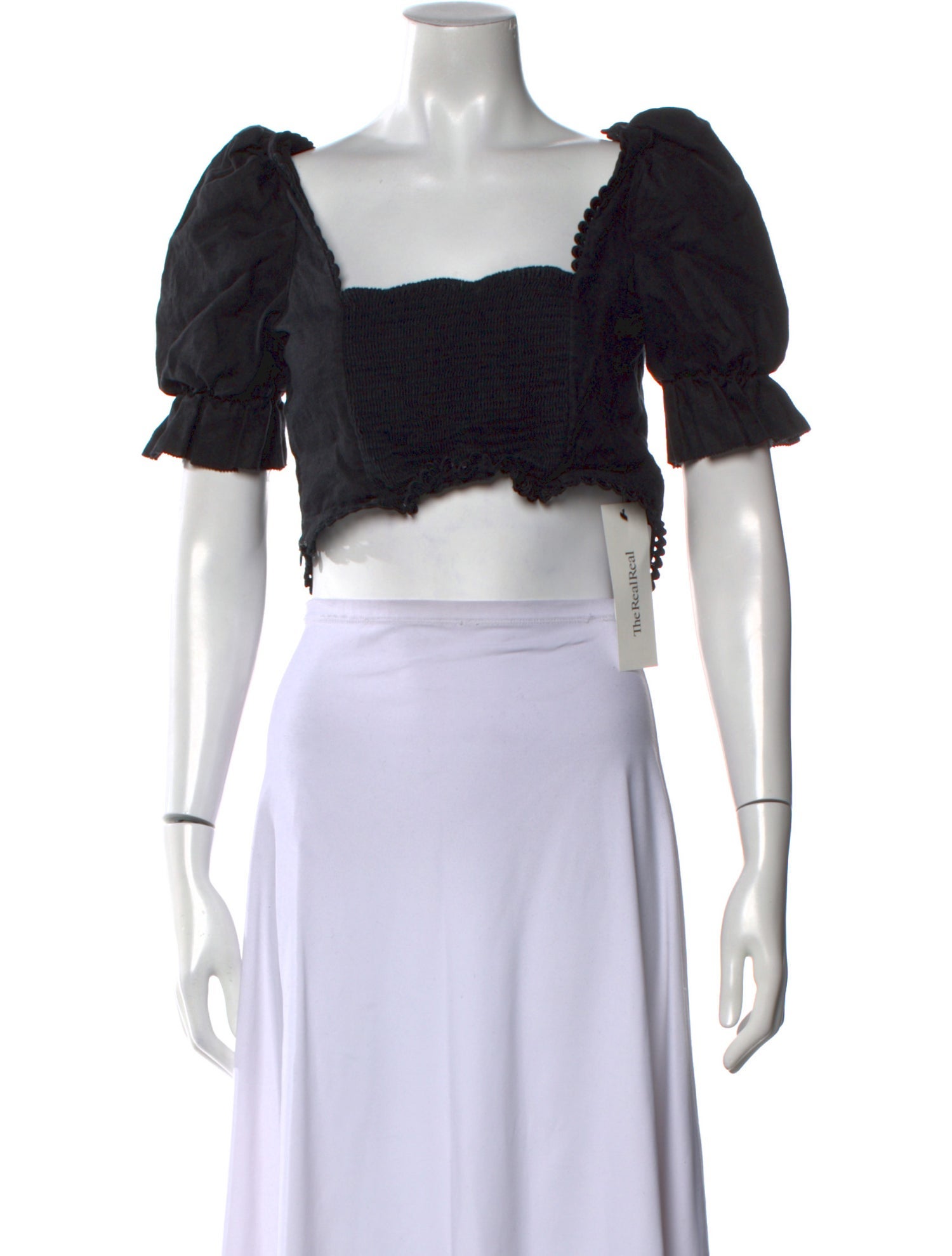 Reformation Linen Square Neckline Crop Top