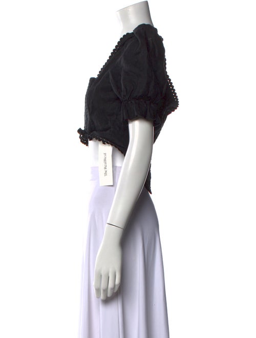 Reformation Linen Square Neckline Crop Top