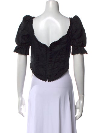 Reformation Linen Square Neckline Crop Top