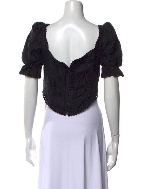 Reformation Linen Square Neckline Crop Top