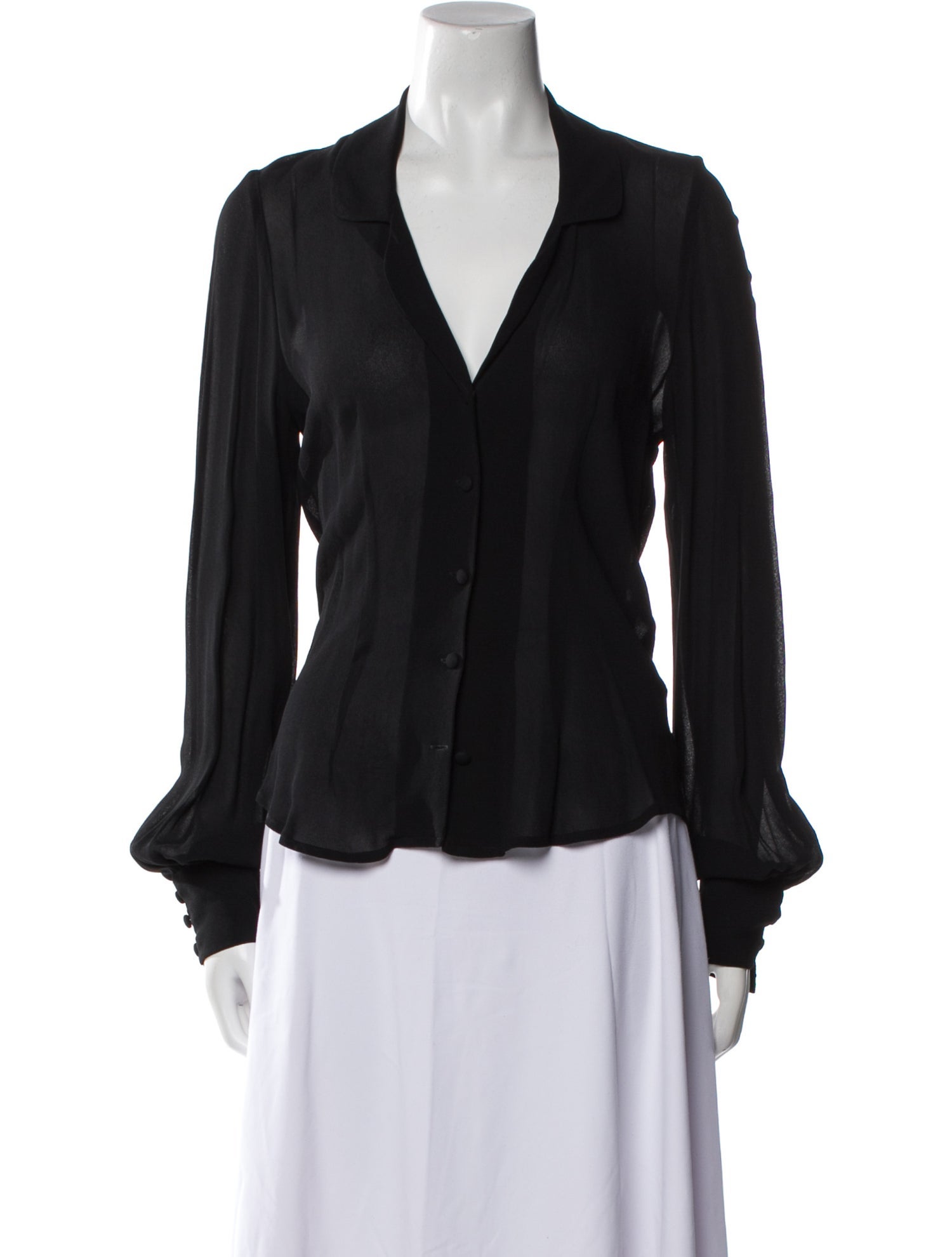 Reformation V-Neck Long Sleeve Blouse