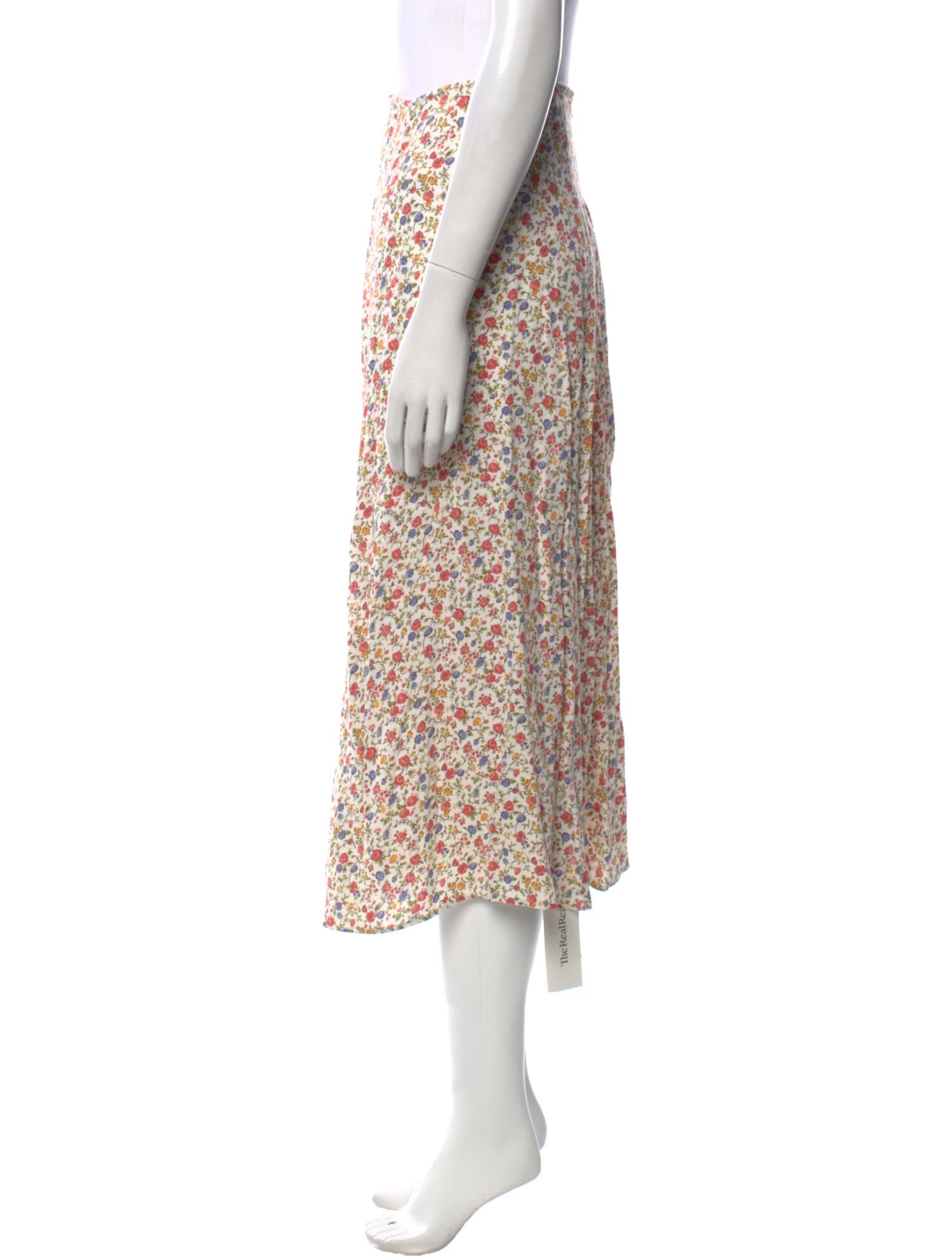 Reformation Floral Print Midi Length Skirt