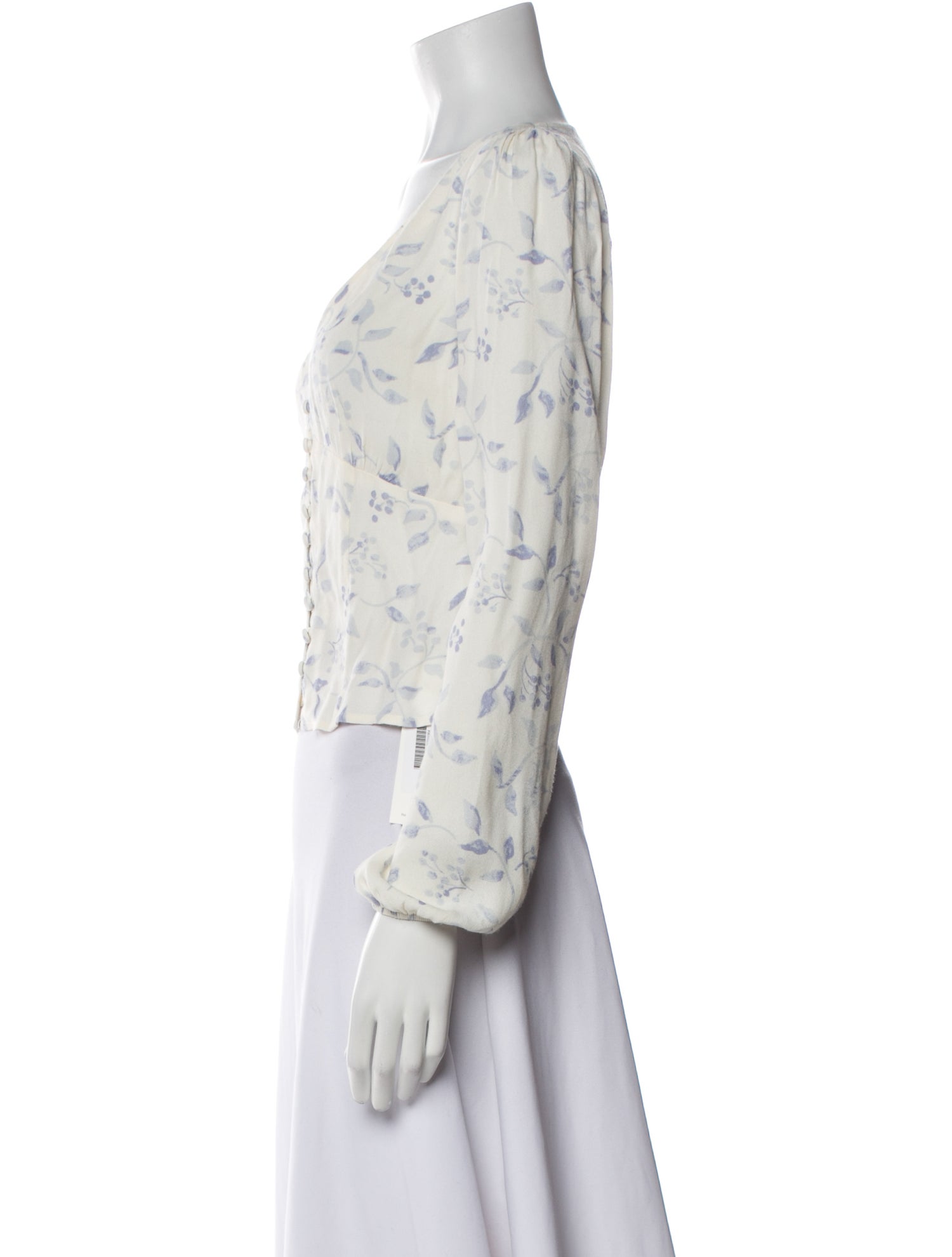 Reformation Floral Print V-Neck Crop Top