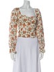 Reformation Floral Print Square Neckline Crop Top