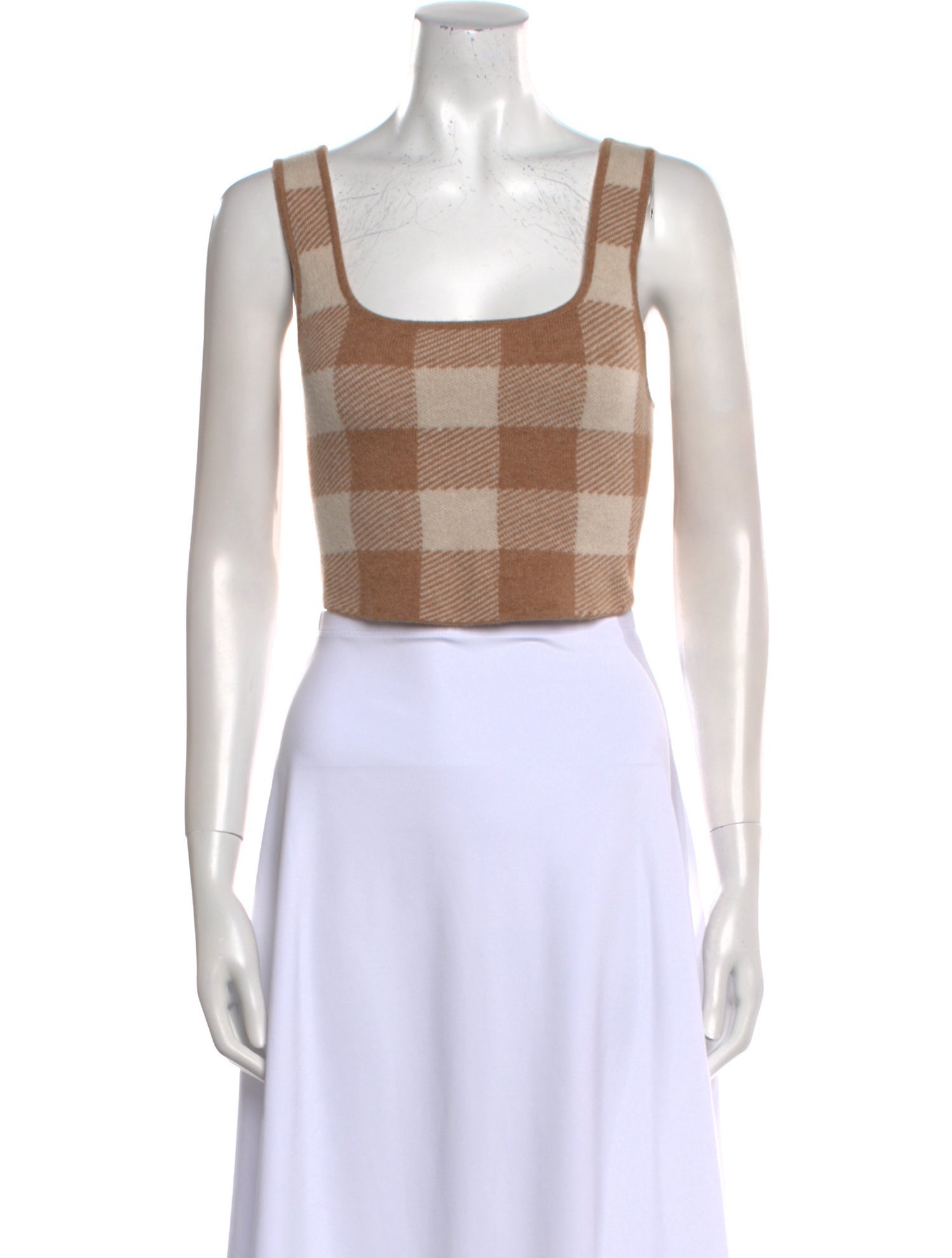 Reformation Cashmere Plaid Print Crop Top