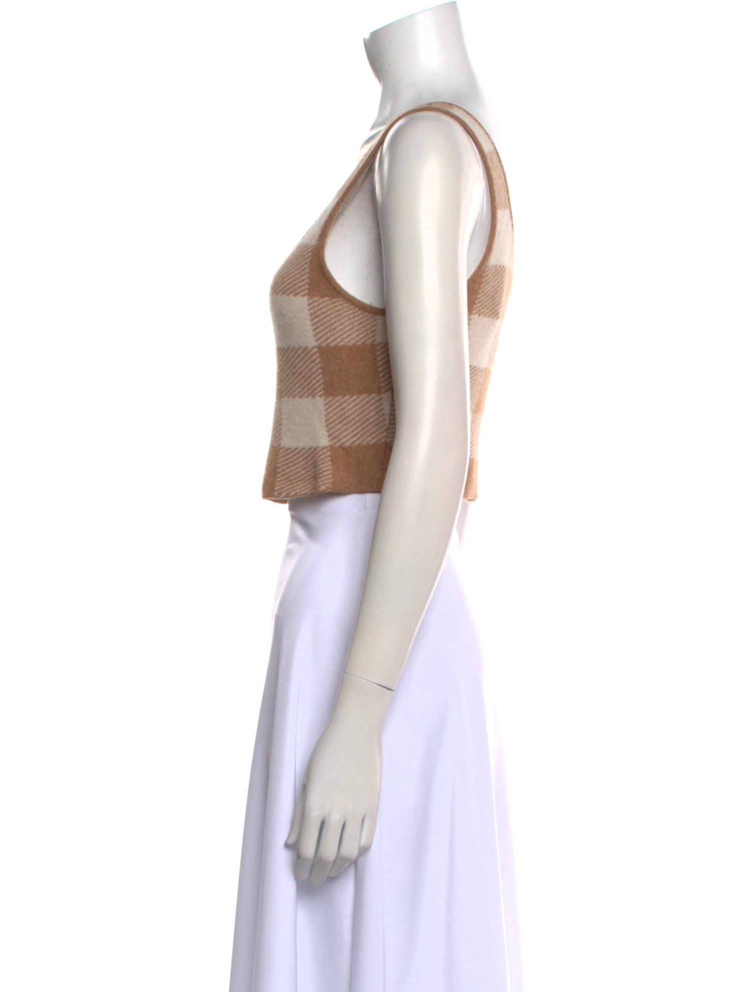 Reformation Cashmere Plaid Print Crop Top