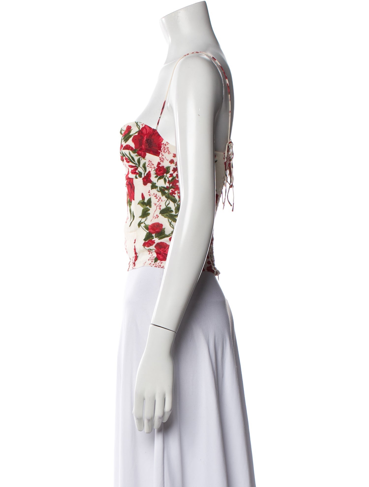 Reformation Floral Print Strapless Crop Top