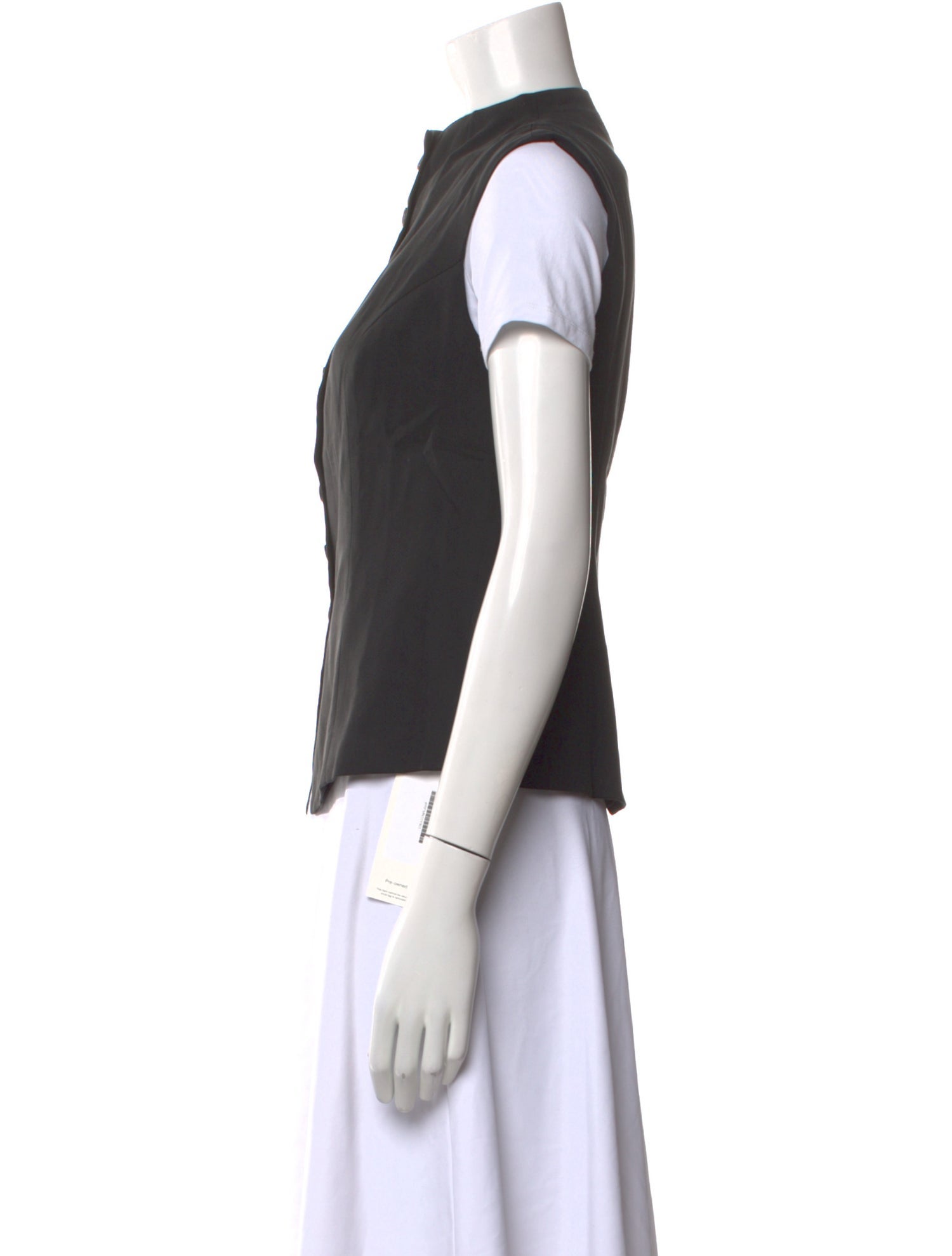 Reformation Mock Neck Short Sleeve Button-Up Top