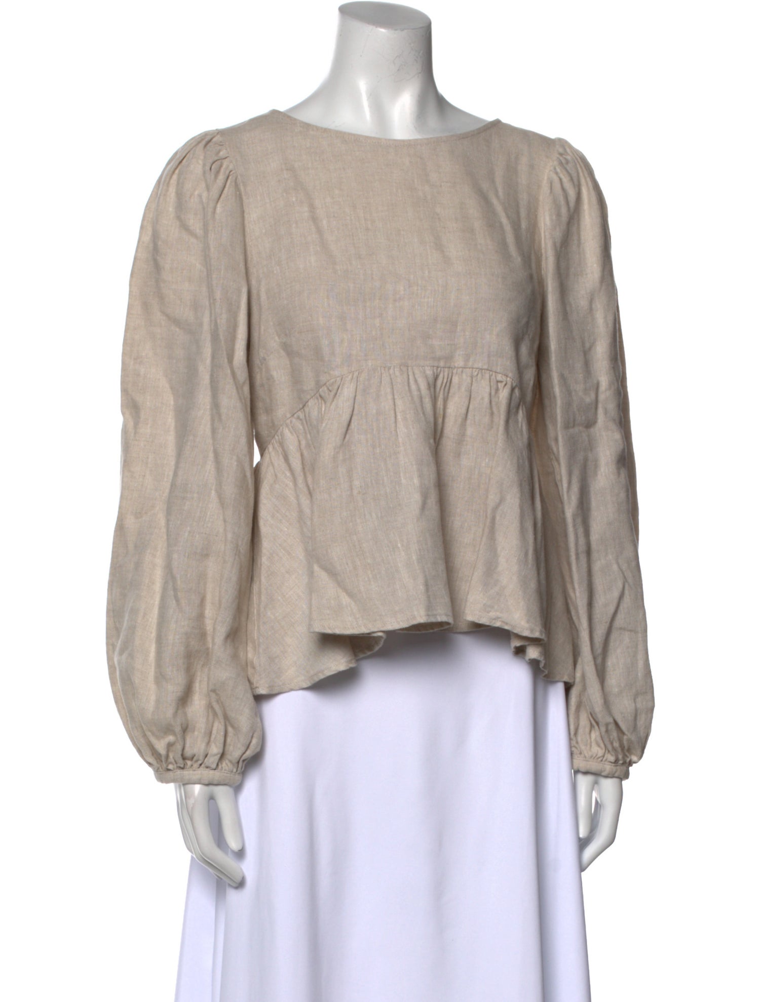 Reformation Linen Bateau Neckline Blouse