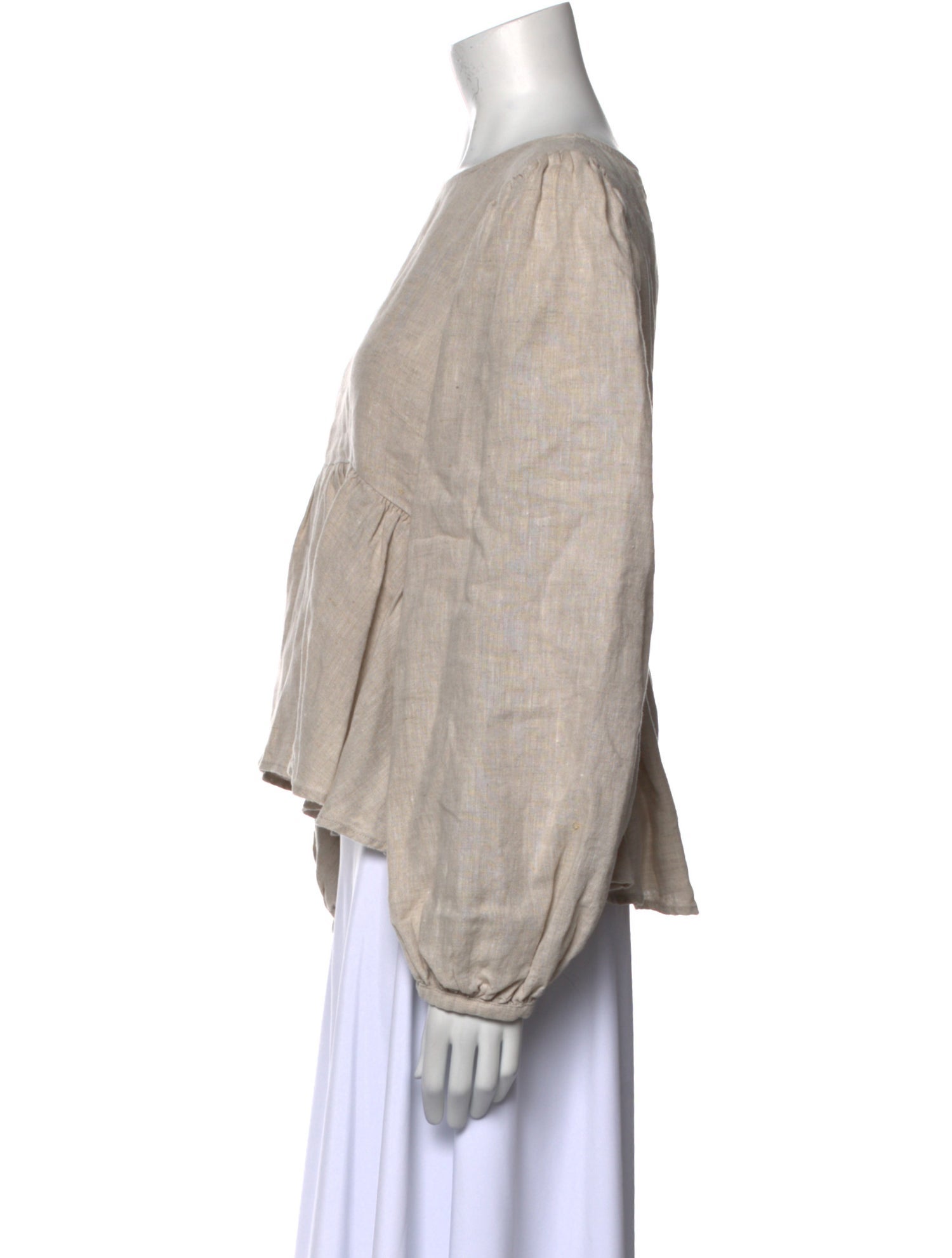 Reformation Linen Bateau Neckline Blouse