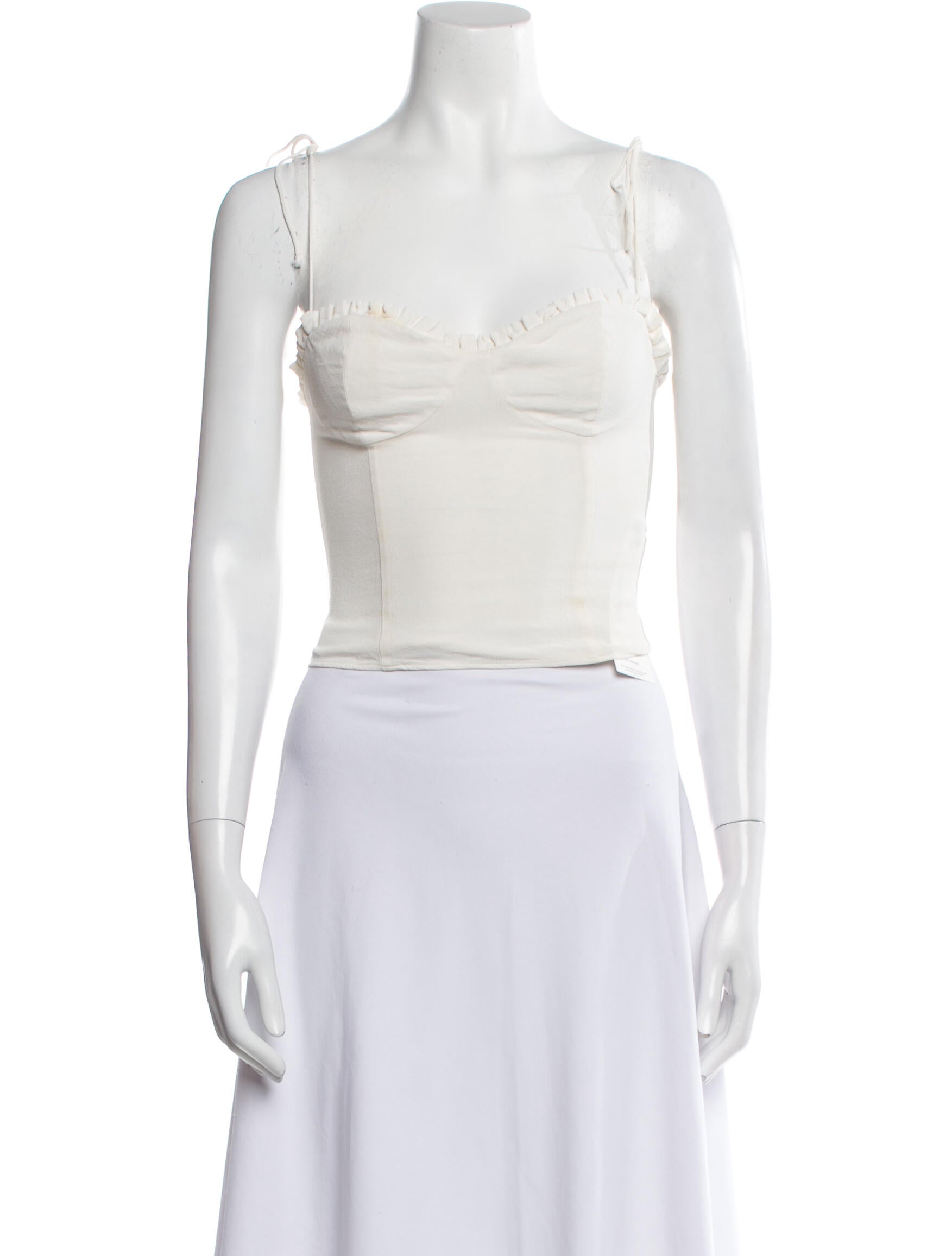 Reformation Square Neckline Sleeveless Crop Top
