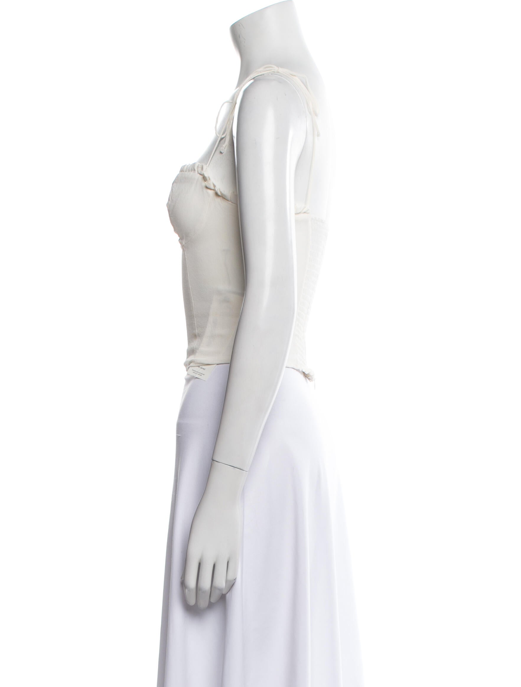 Reformation Square Neckline Sleeveless Crop Top