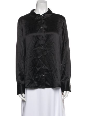 Reformation Silk Long Sleeve Button-Up Top
