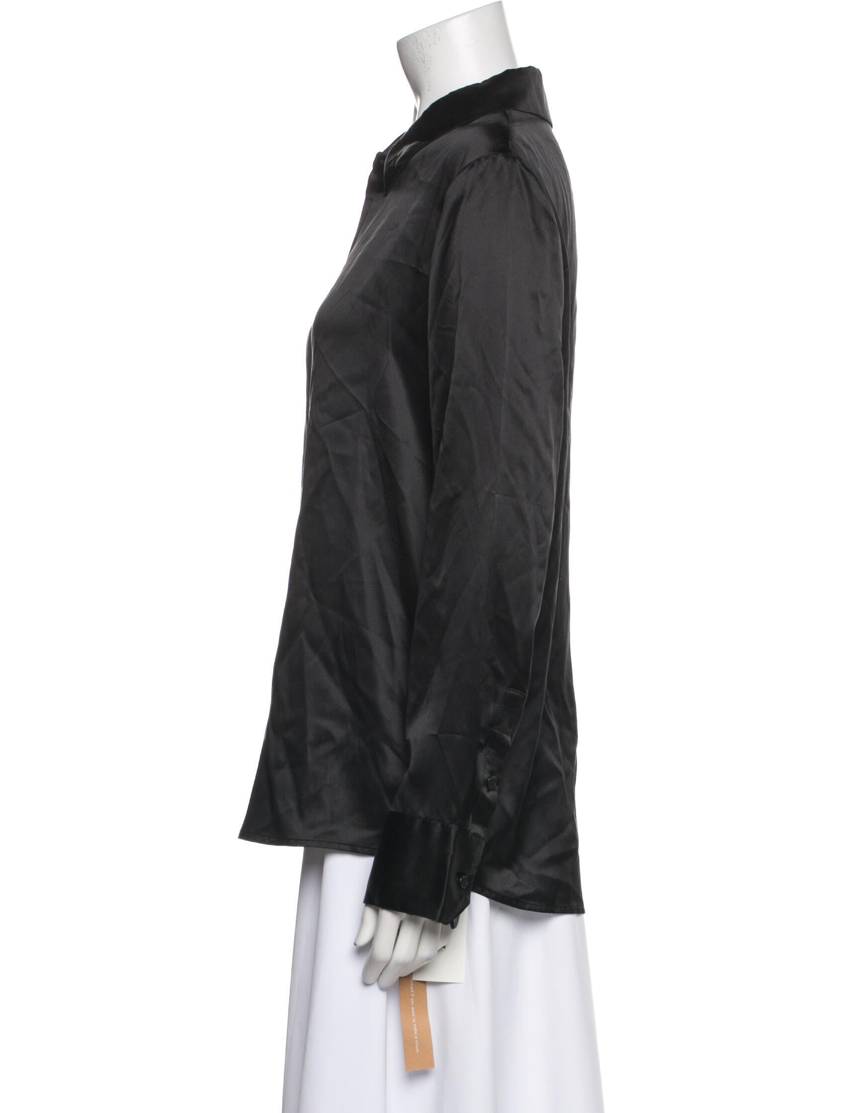 Reformation Silk Long Sleeve Button-Up Top