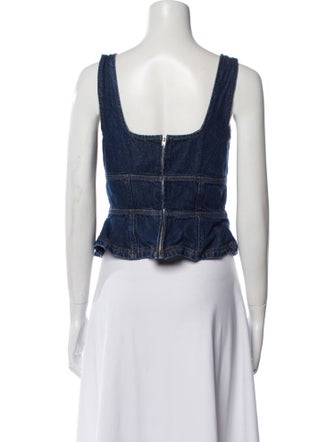 Reformation Square Neckline Sleeveless Crop Top
