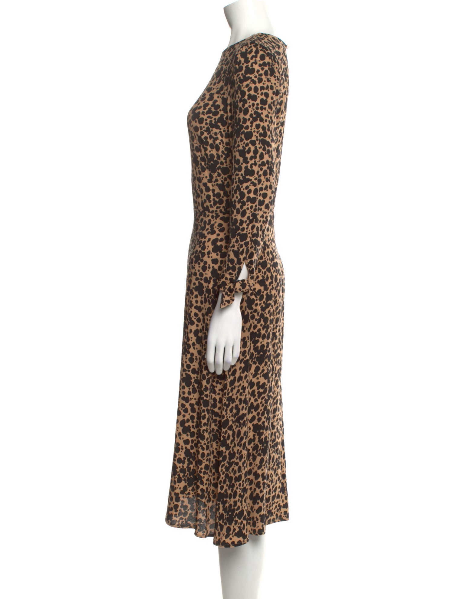 Reformation Animal Print Midi Length Dress