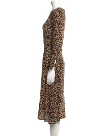 Reformation Animal Print Midi Length Dress