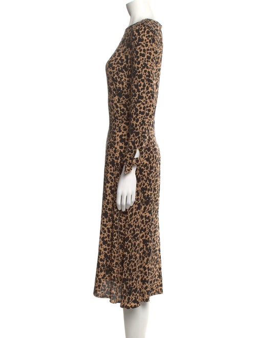 Reformation Animal Print Midi Length Dress