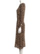 Reformation Animal Print Midi Length Dress