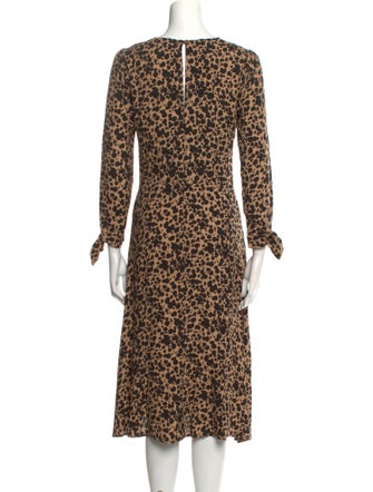 Reformation Animal Print Midi Length Dress