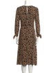 Reformation Animal Print Midi Length Dress