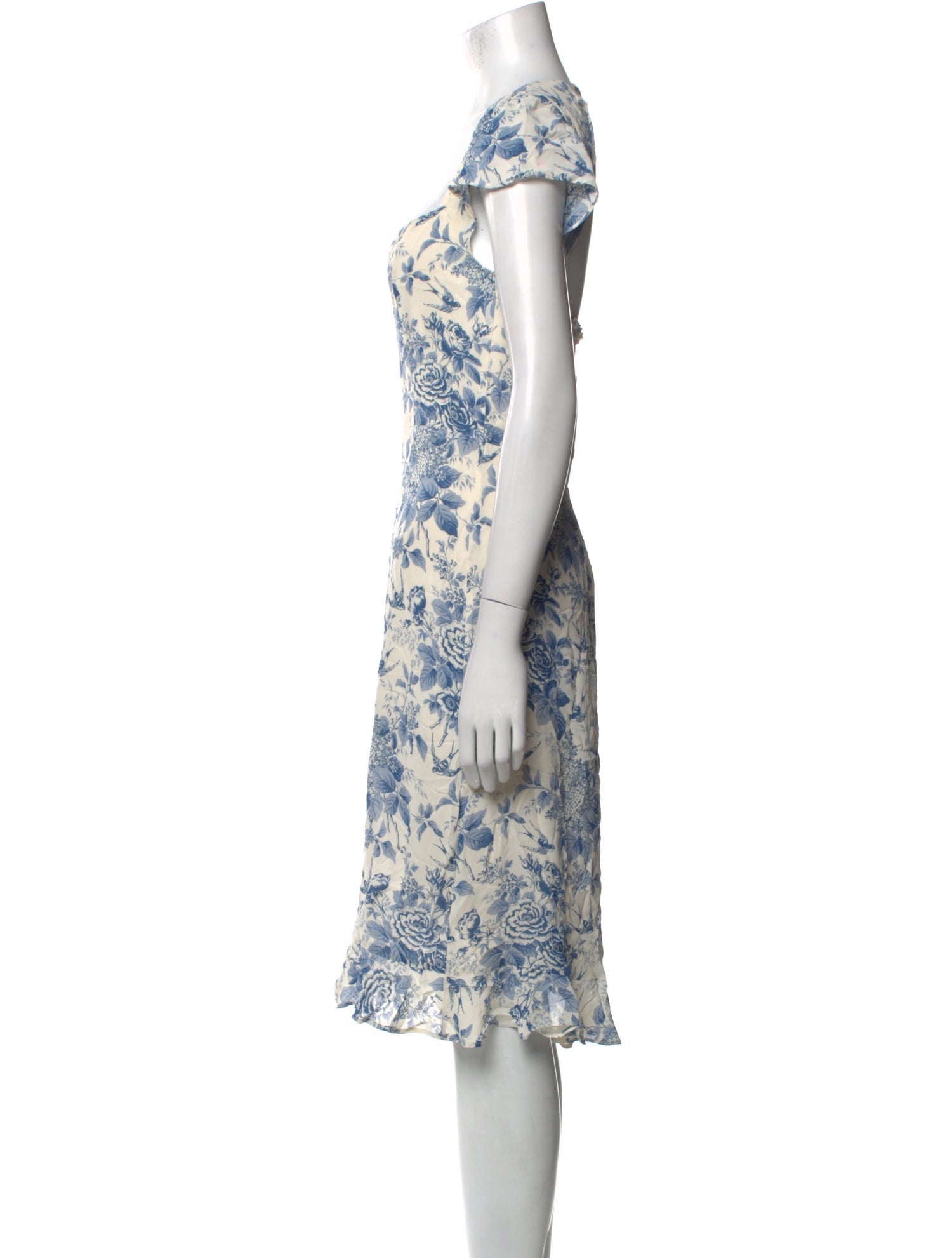 Reformation Floral Print Knee-Length Dress
